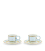 Set of 2 Colonna Diva Celeste Coffee Cups and Saucers