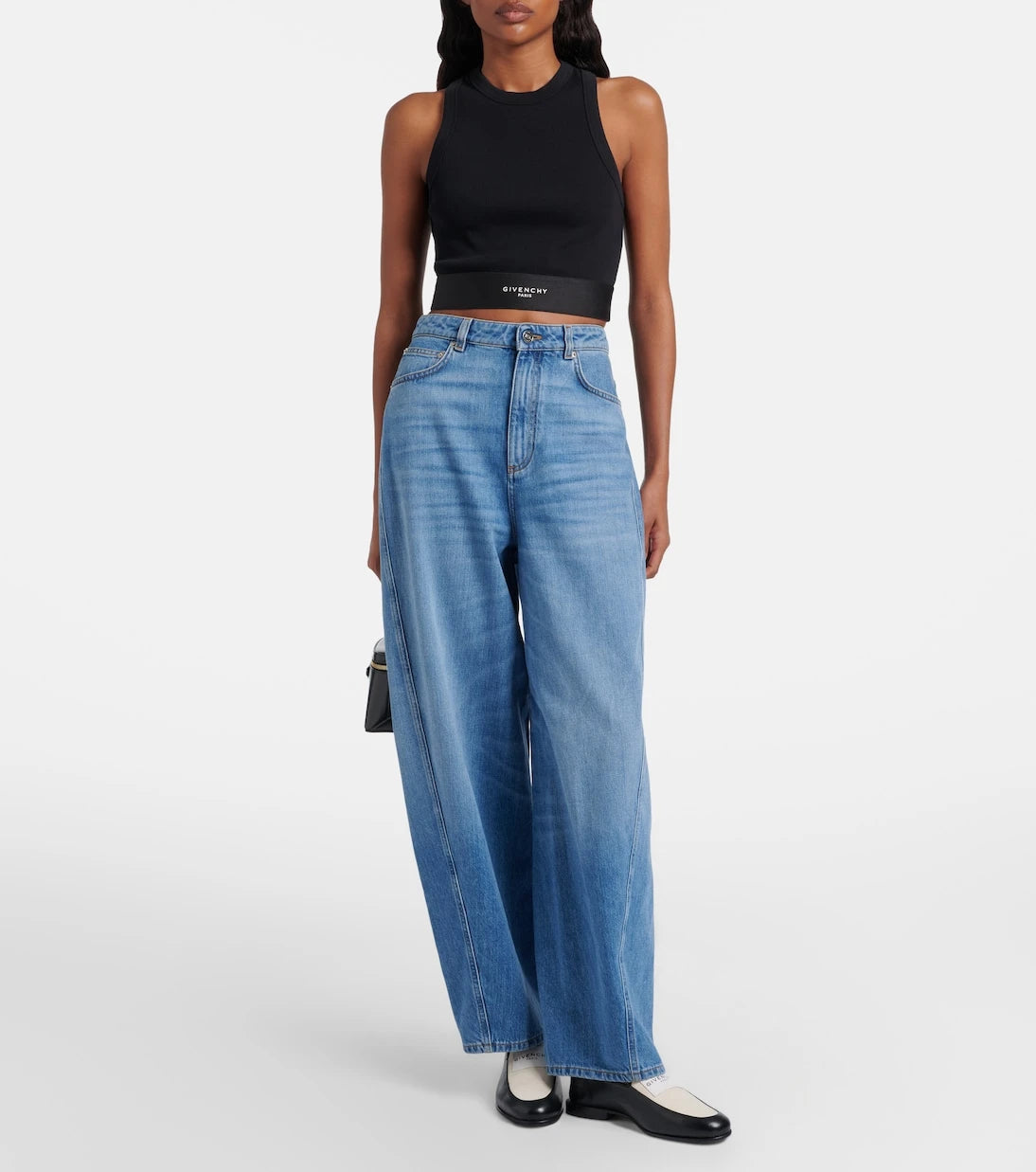 Givenchy - Logo ribbed-knit cropped cotton tank top