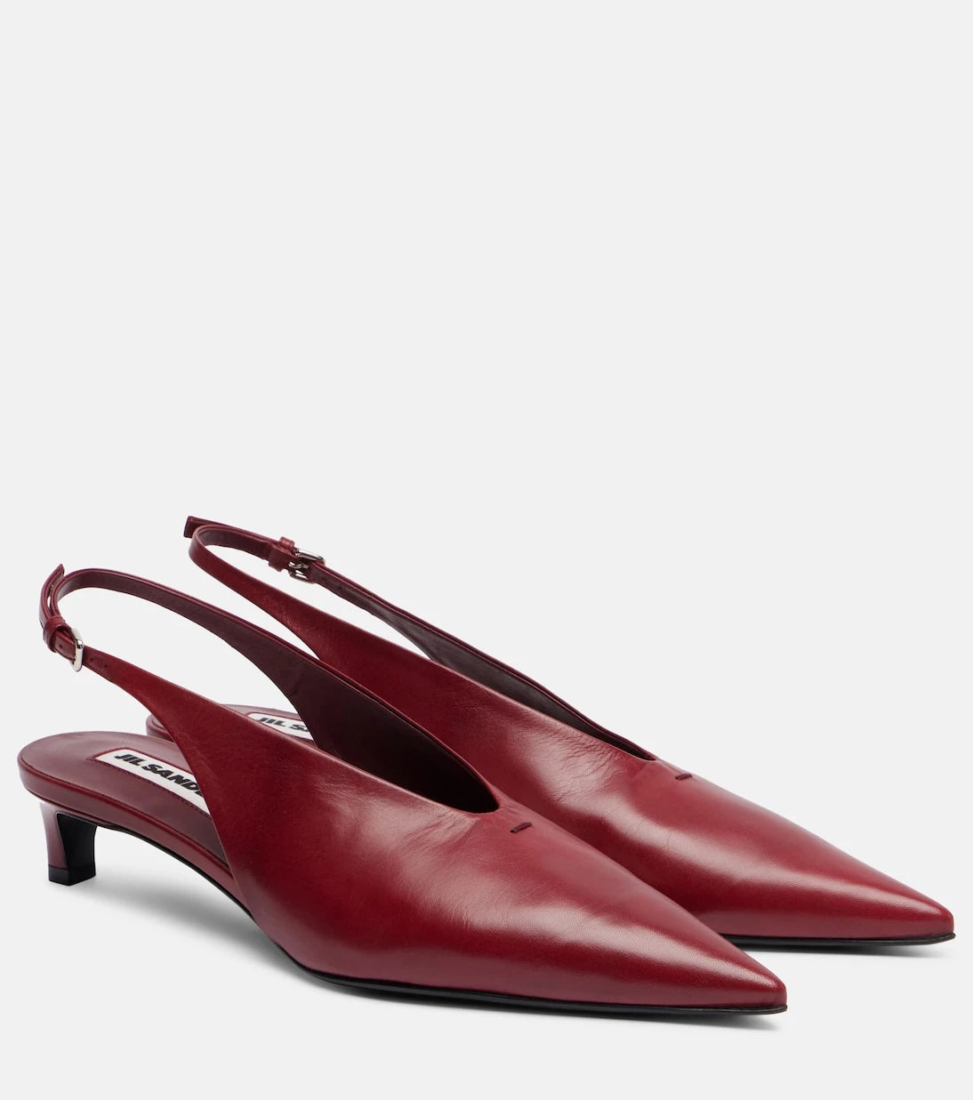 Jil Sander - Pointy leather slingback pumps