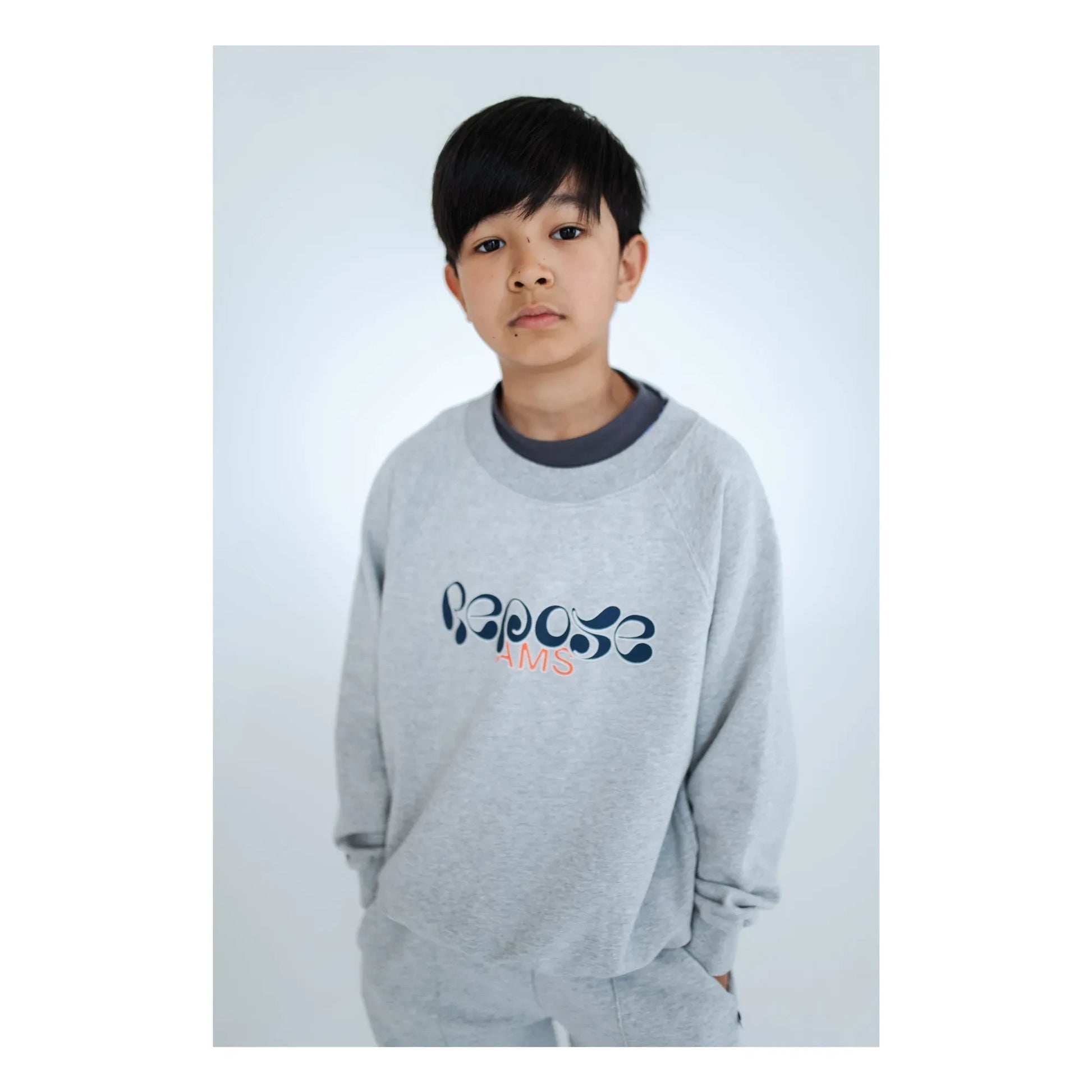 Repose AMS - Organic cotton logo sweatshirt | Heather grey