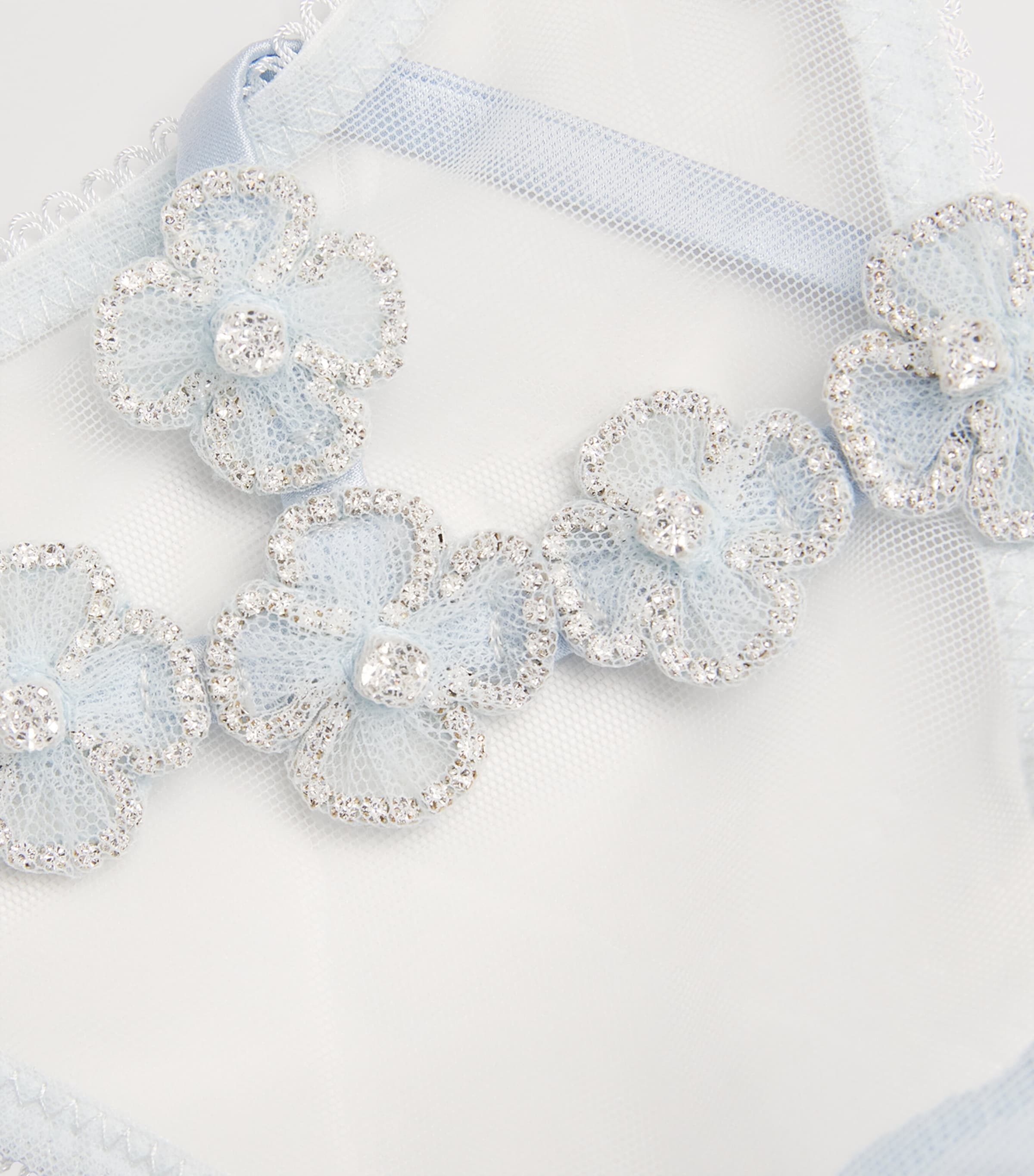 Kiki de Montparnasse Blue Silk-Blend Chouchou Thong