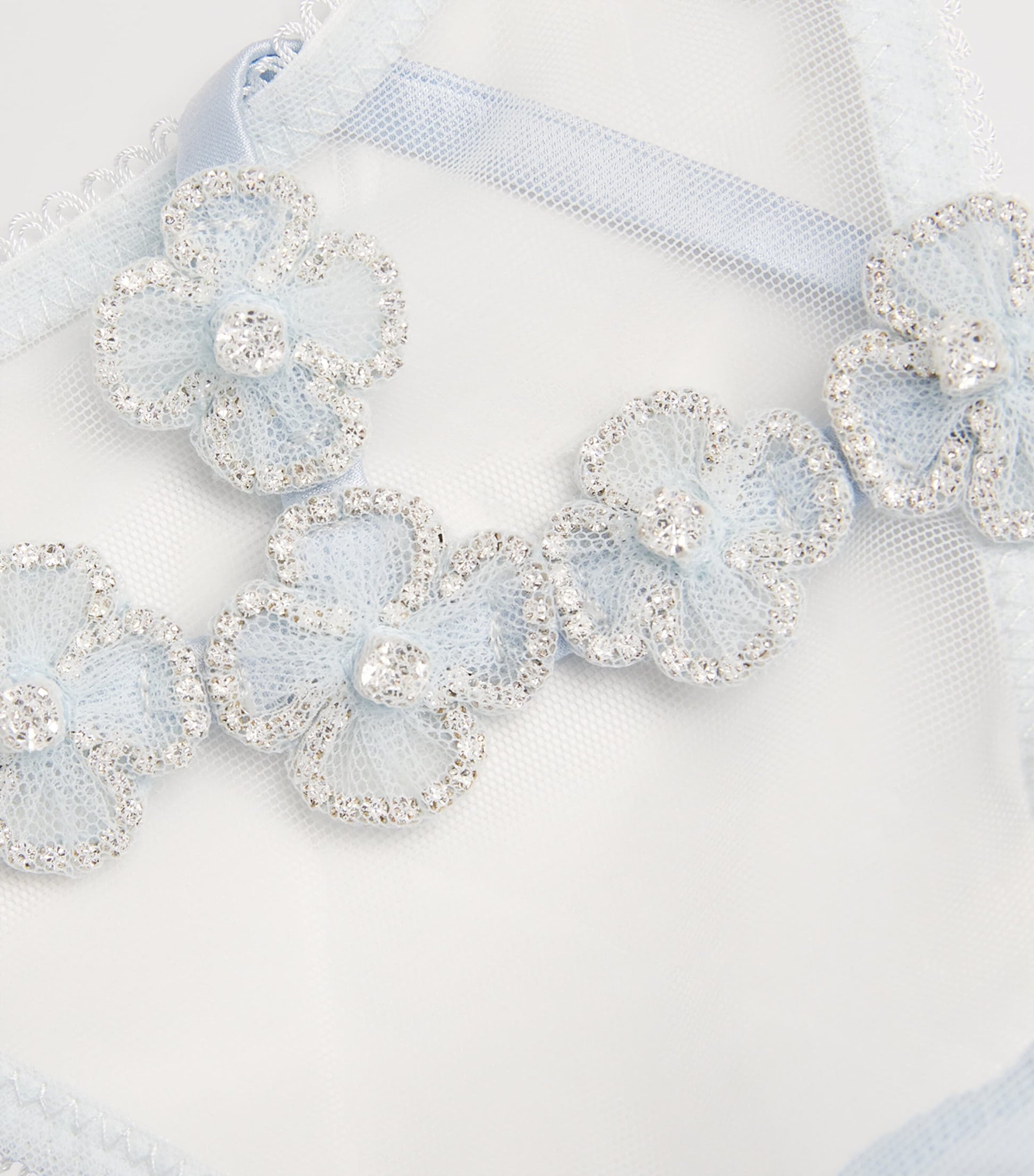 Kiki de Montparnasse Blue Silk-Blend Chouchou Thong