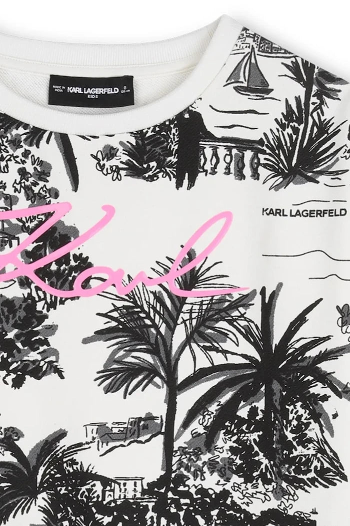 Детска памучна рокля Karl Lagerfeld