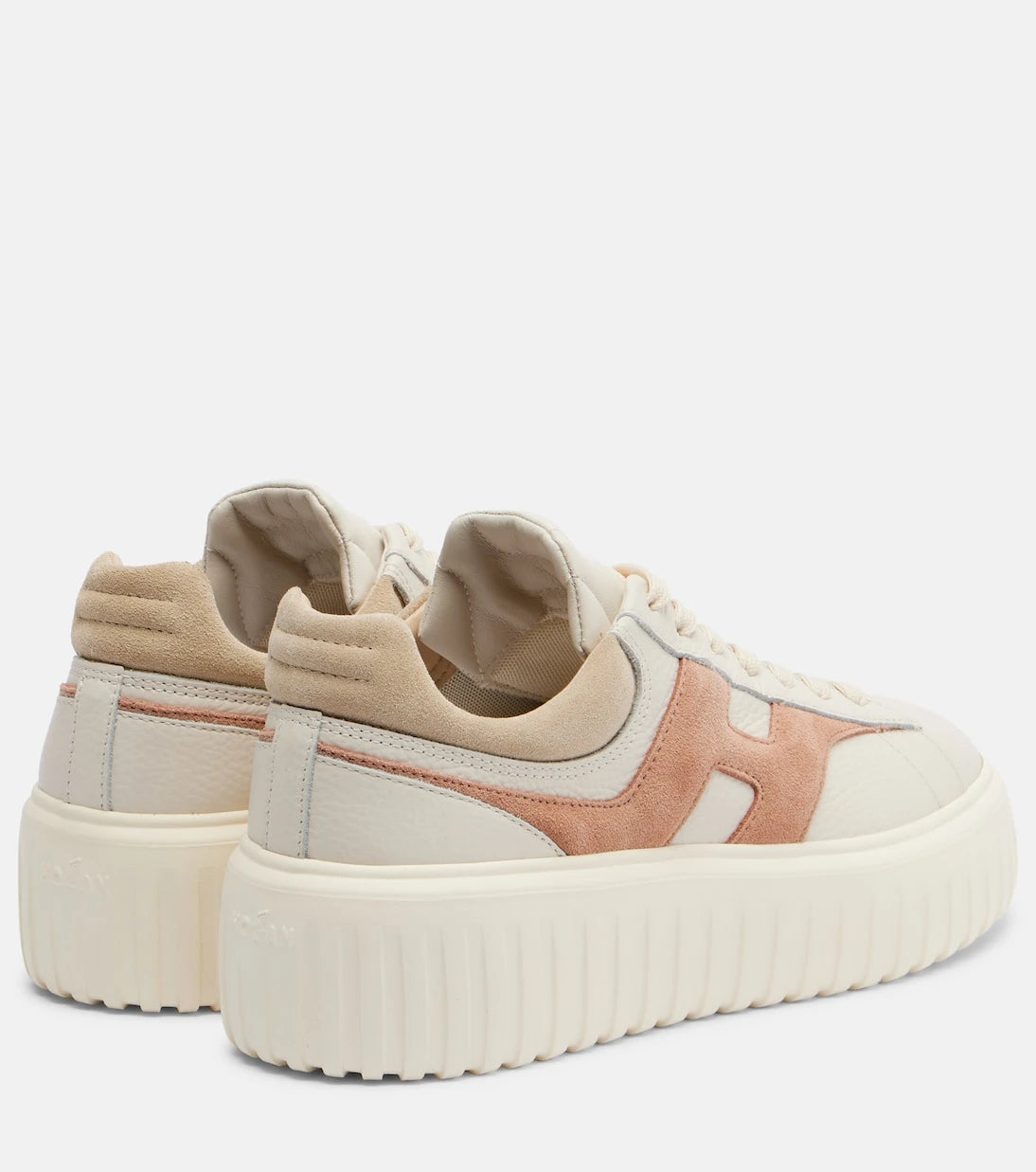 Hogan - H-Stripes leather and suede sneakers