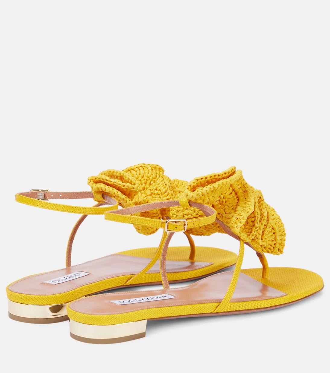 Aquazzura - Noches Tropicales raffia thong sandals