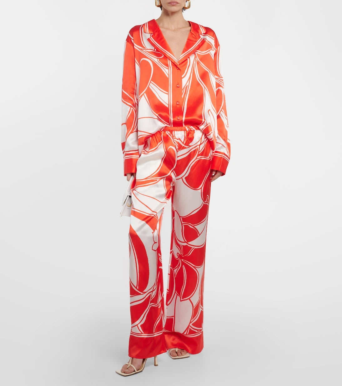 SIR - Ramona printed silk satin wide-leg pants