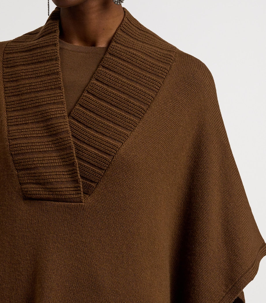 Ralph Lauren Collection Brown Cashmere-Blend Cape Sweater