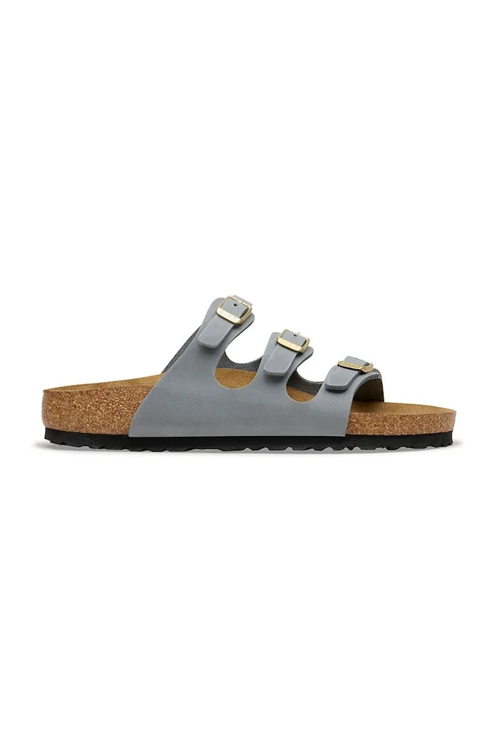Birkenstock kadın düz tabanlı deri terlik Florida
