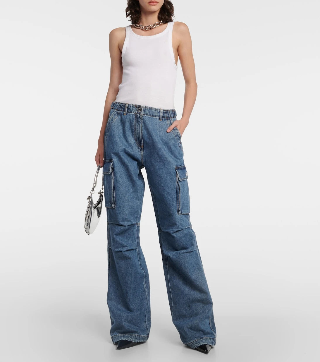 Coperni - Wide-leg denim cargo pants
