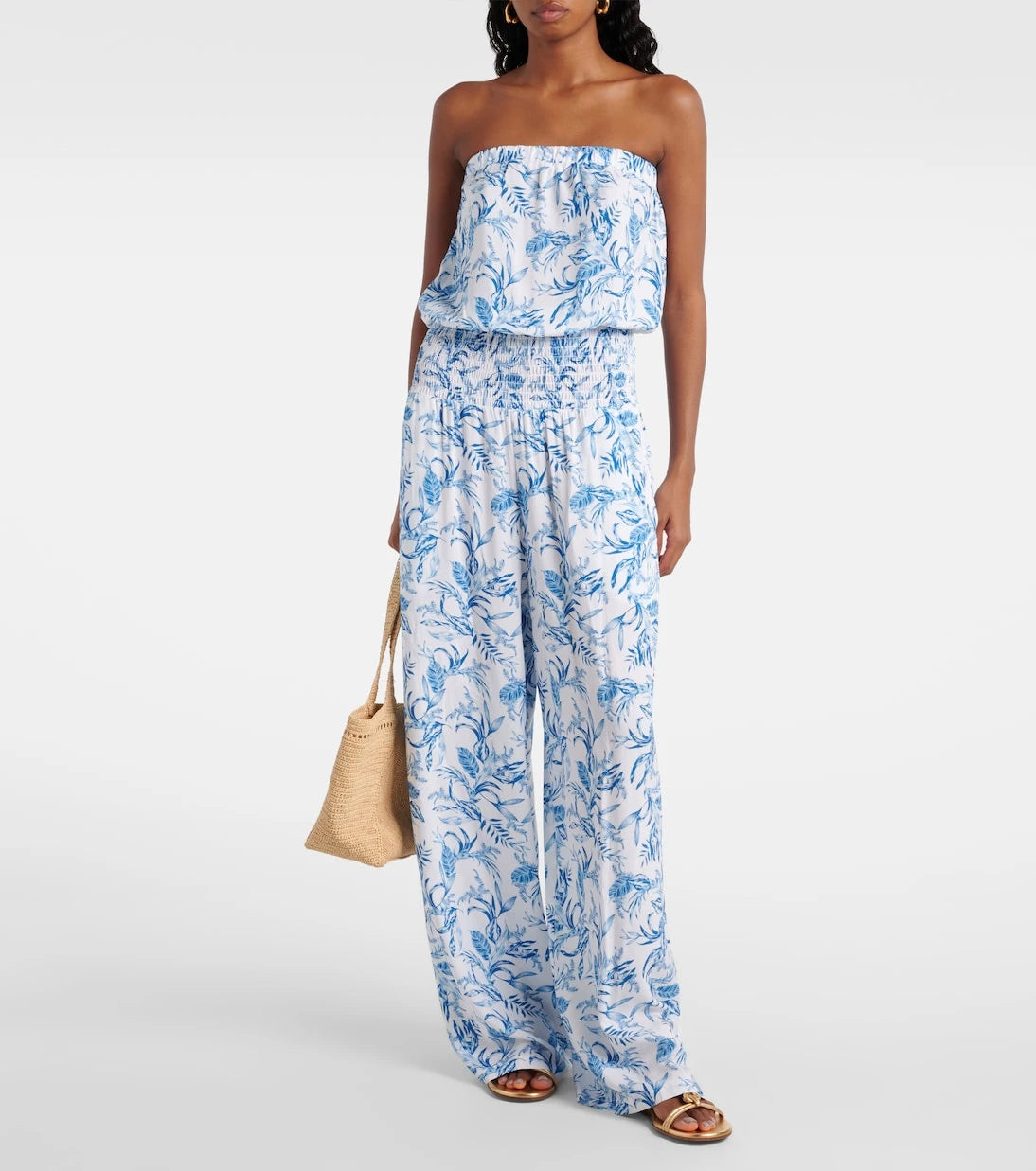 Melissa Odabash - Naomi strapless cotton jumpsuit