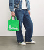Harrods Green Small Cotton Logo Tote Bag