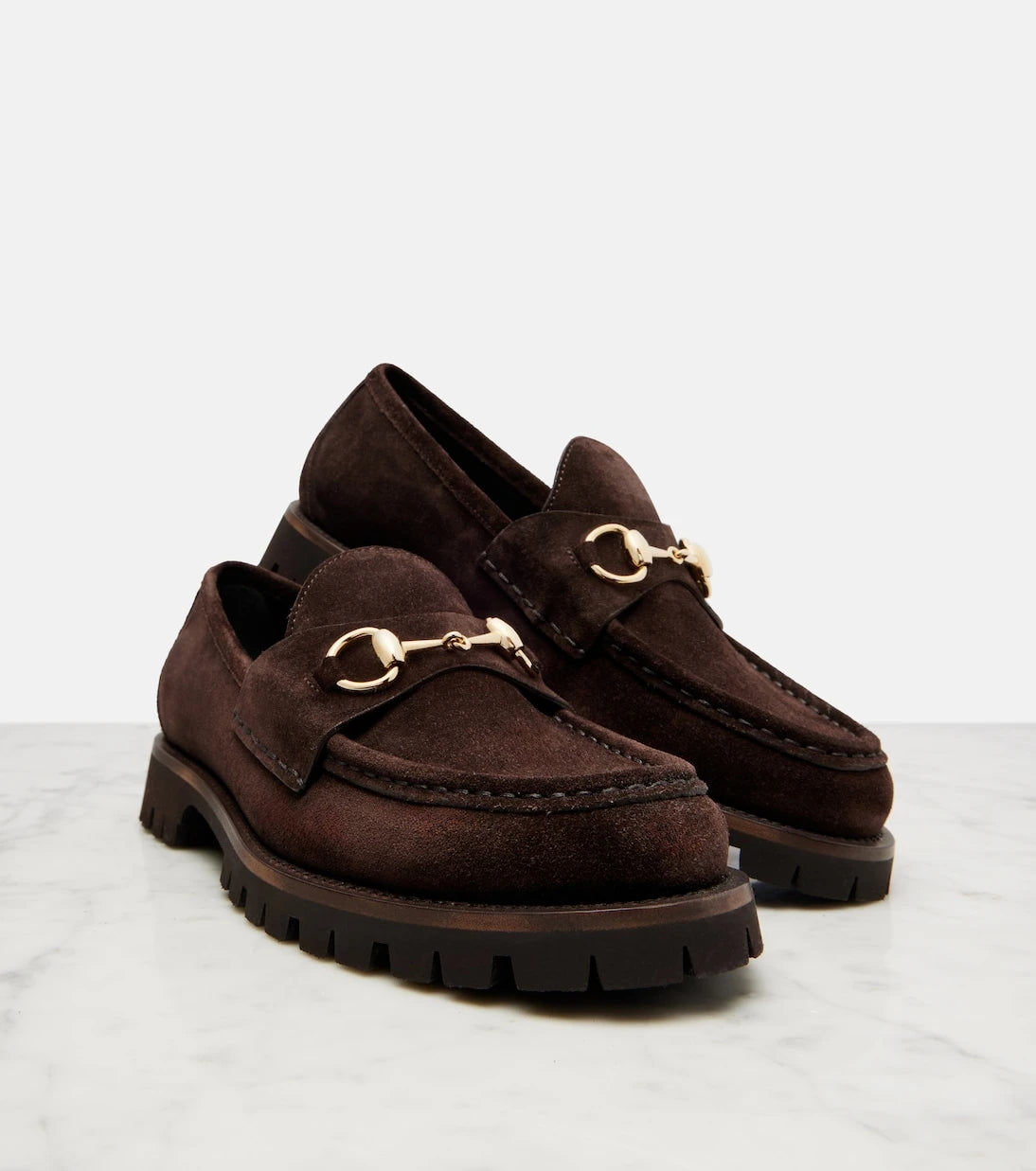 Gucci - Sylke Horsebit suede loafers