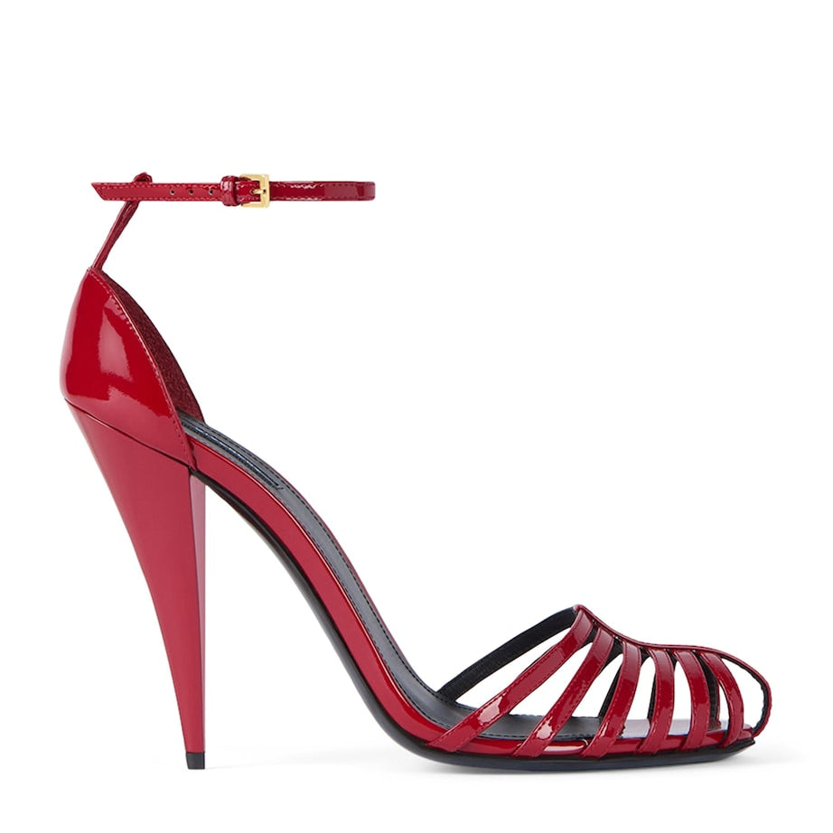 Givenchy Patent Leather Caged Heeled Sandals 95