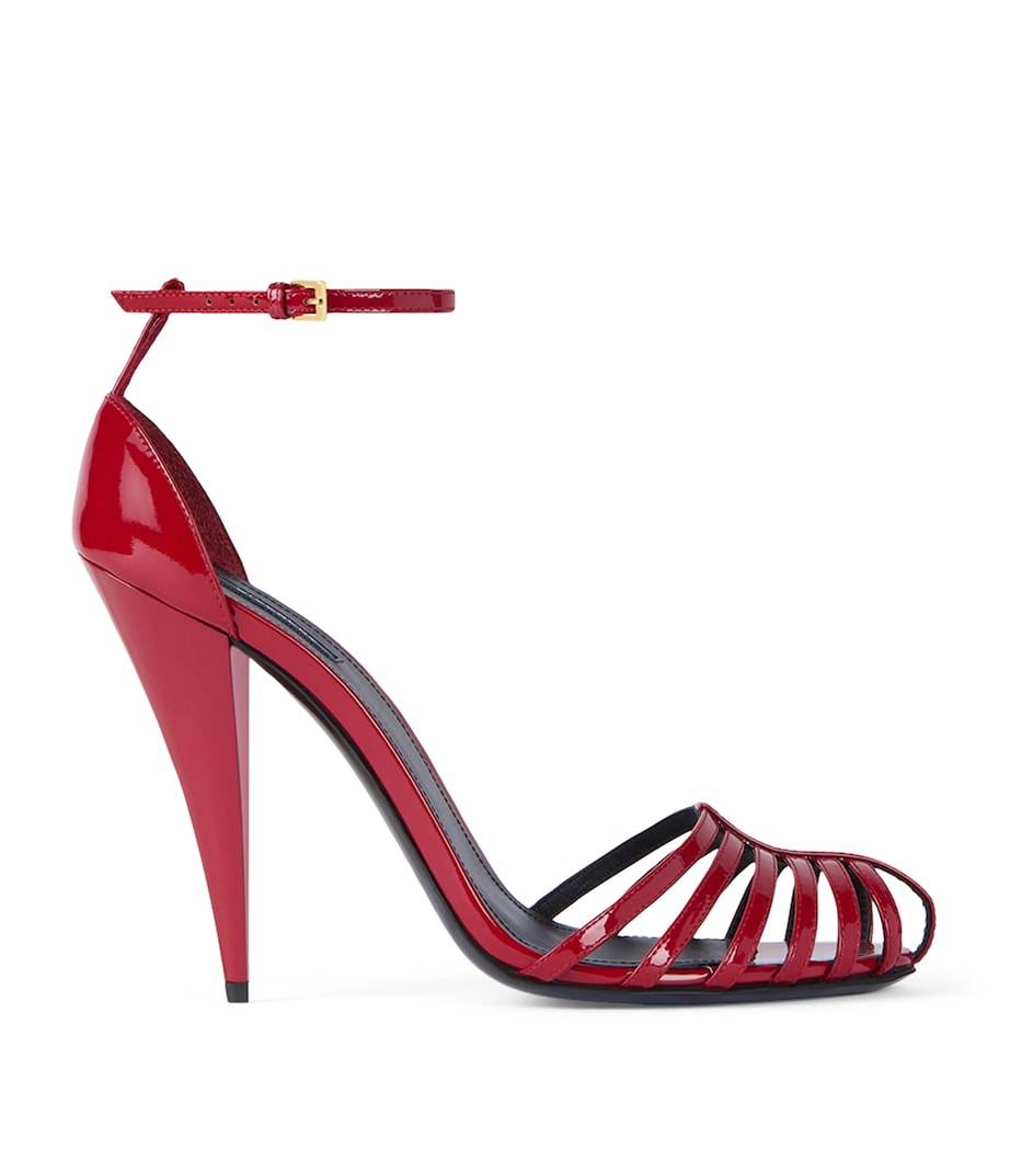 Givenchy Patent Leather Caged Heeled Sandals 95