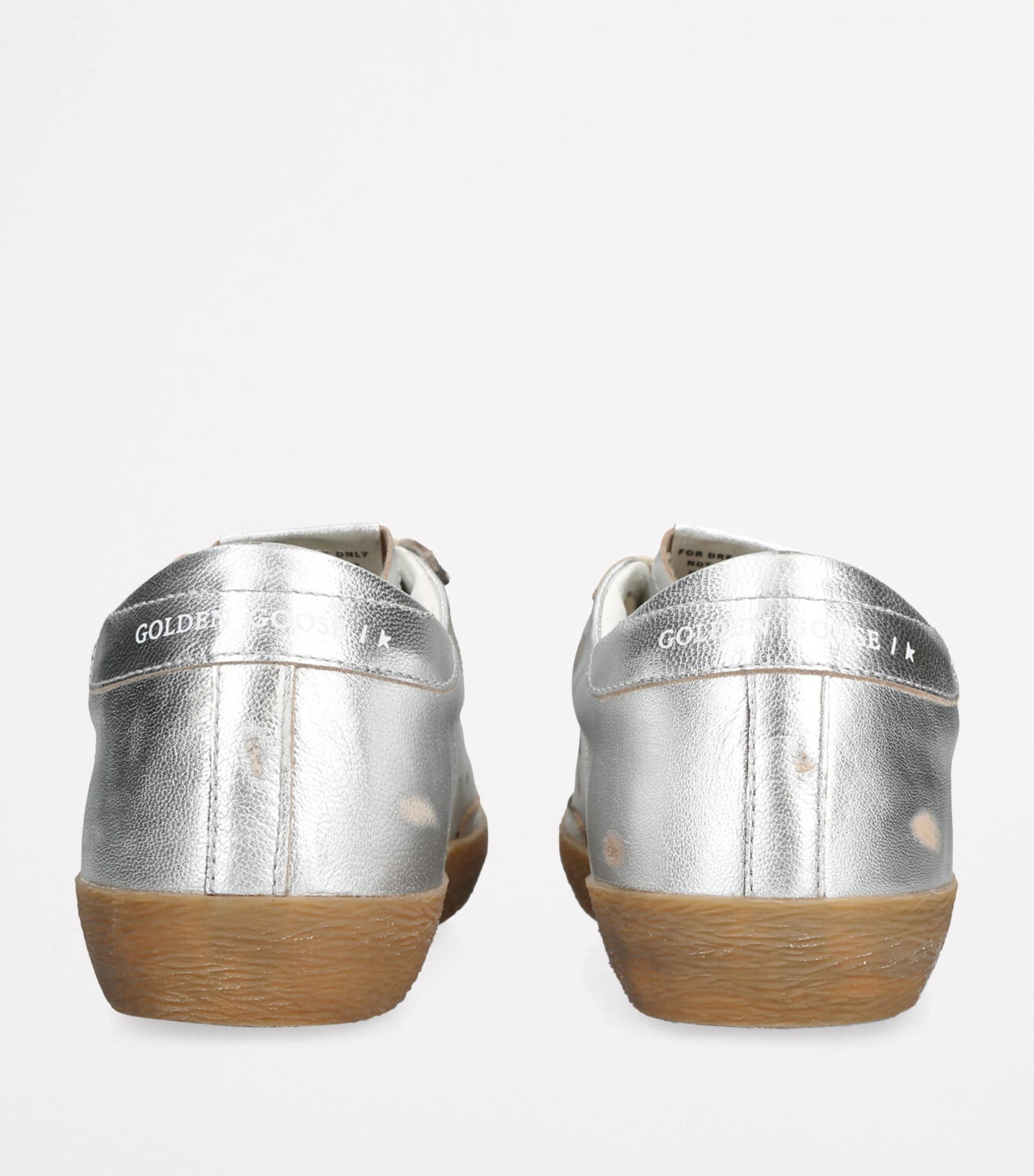 Golden Goose Silver Metallic Leather Super-Star Sneakers