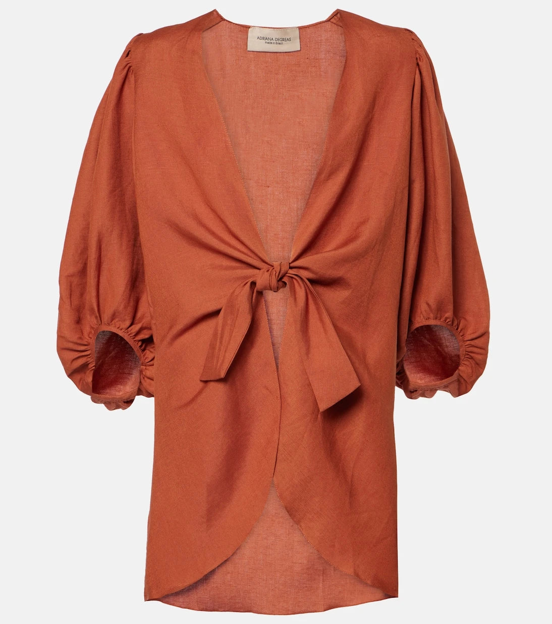 Adriana Degreas - Solid linen-blend shirt