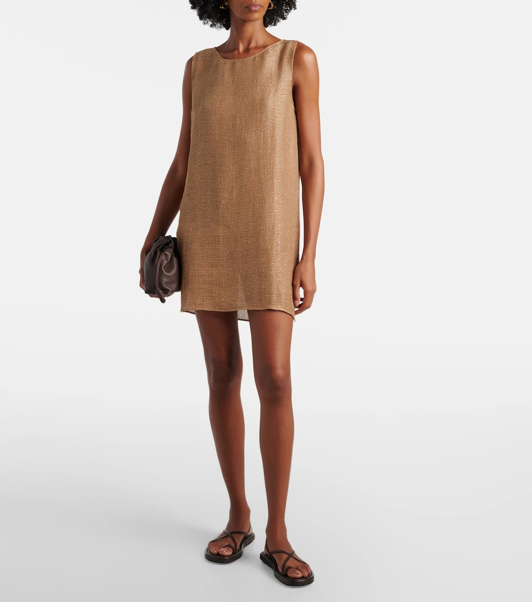 Leset - Stella sequined linen-blend minidress