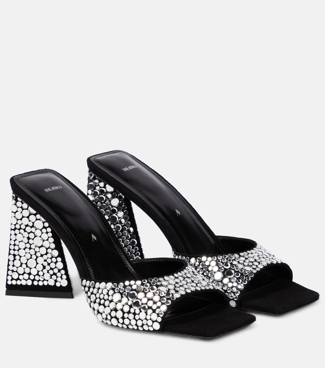 The Attico - Mini Devon 85 embellished suede mules