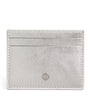 Silver Leather Metallic Card Holder