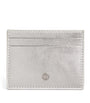 Silver Leather Metallic Card Holder