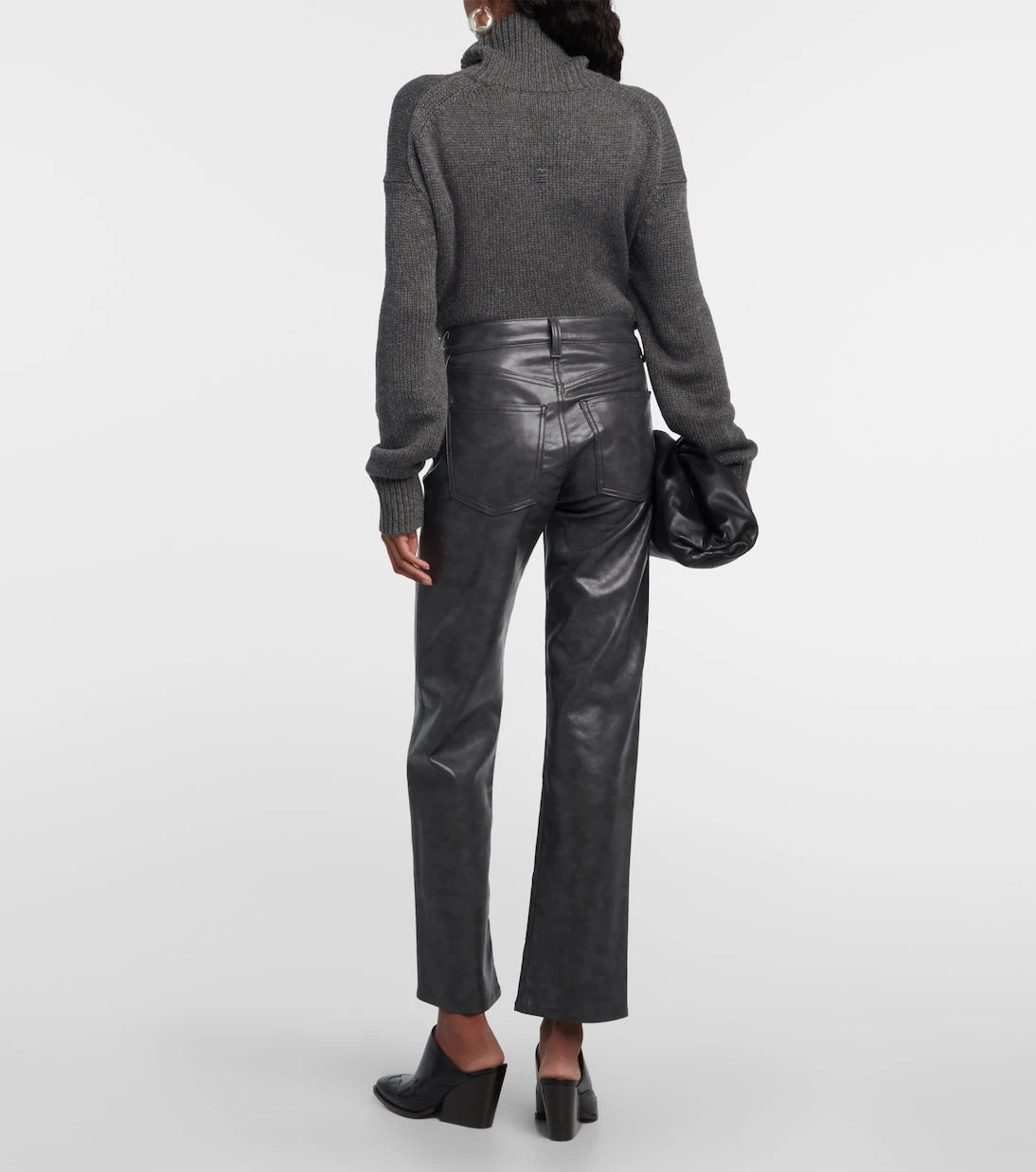 Agolde - Sloane mid-rise leather straight pants
