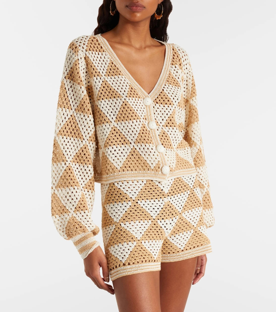 Anna Kosturova - Maija crochet cropped cotton cardigan