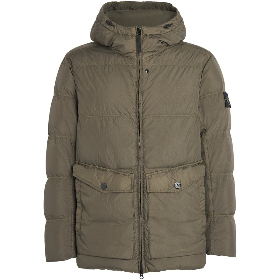 Stone Island Green Wind-Resistant Hooded Parka