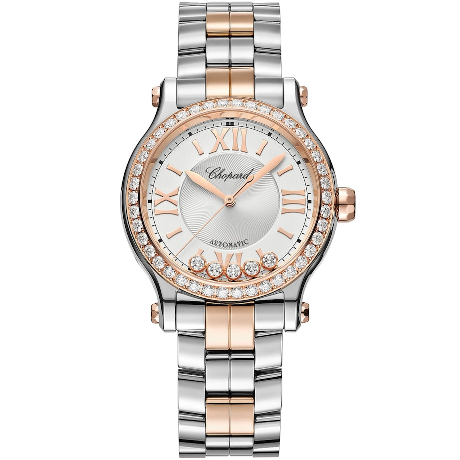 Chopard Rose Gold, Stainless Steel and Diamond Happy Sport Automatic Watch 33mm