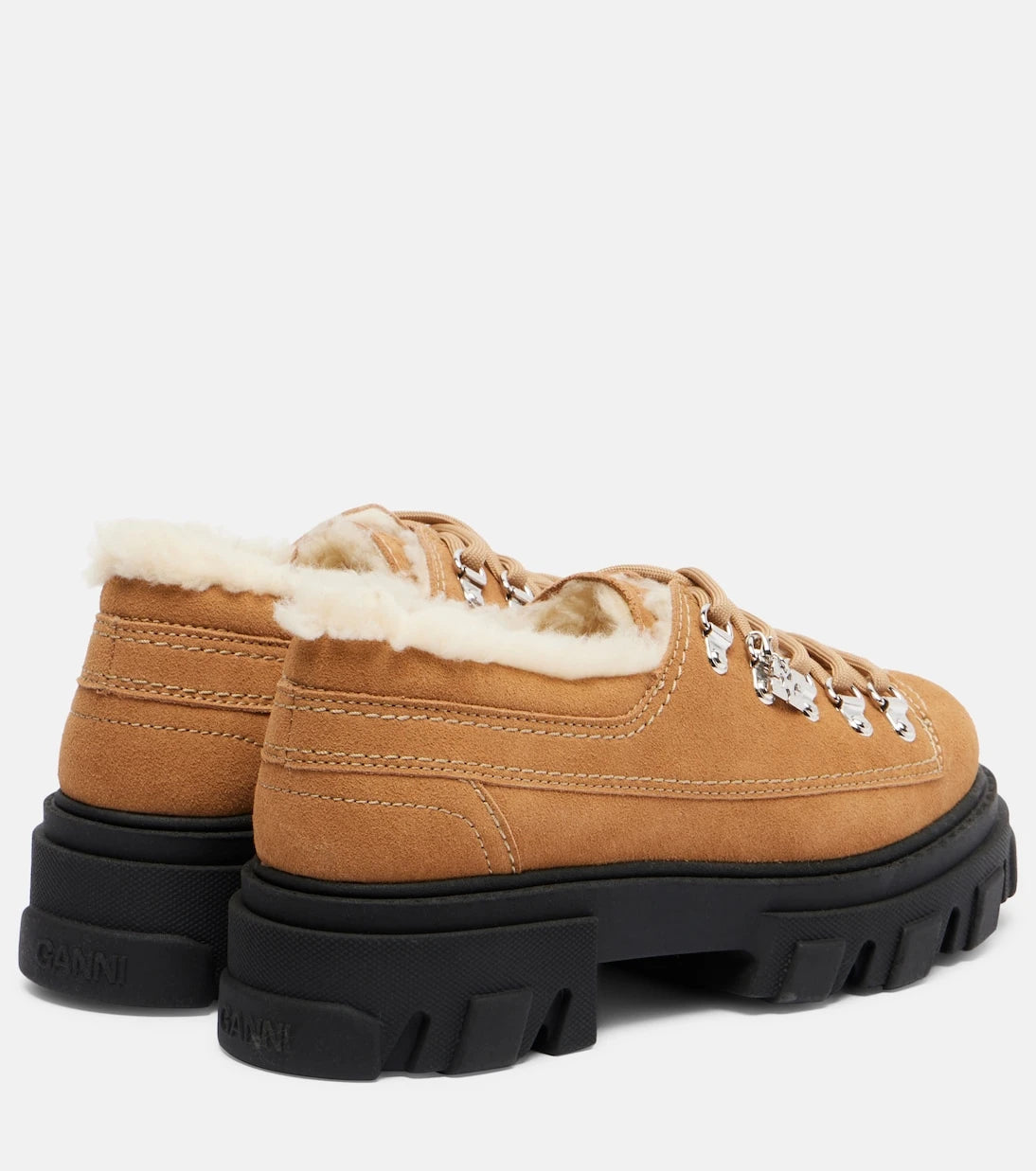 Ganni - Lace-up platform loafers
