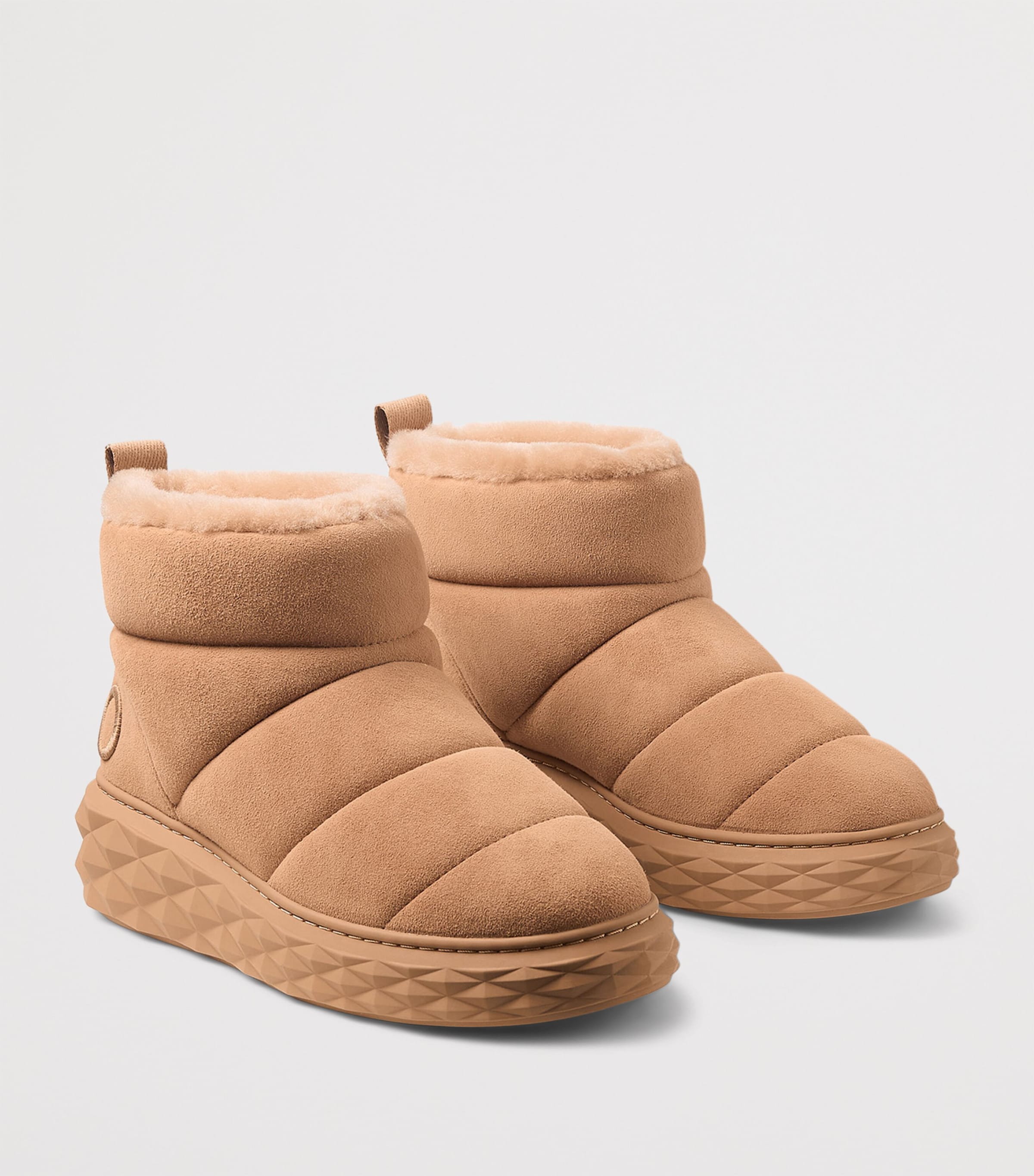 Jimmy Choo Beige Xan Suede-Shearling Snow Boots