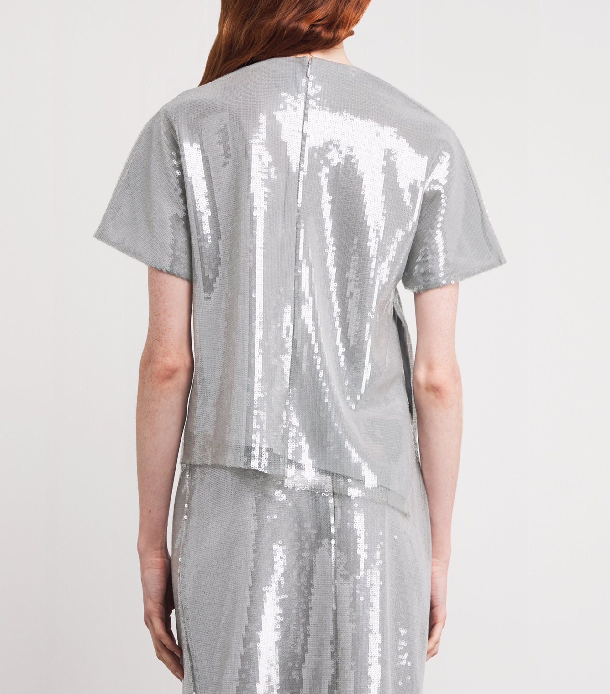 Silver Sequin Floral Sammie Top