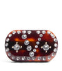 Valentino Garavani Brown Crystal-Embellished V Hair Clip