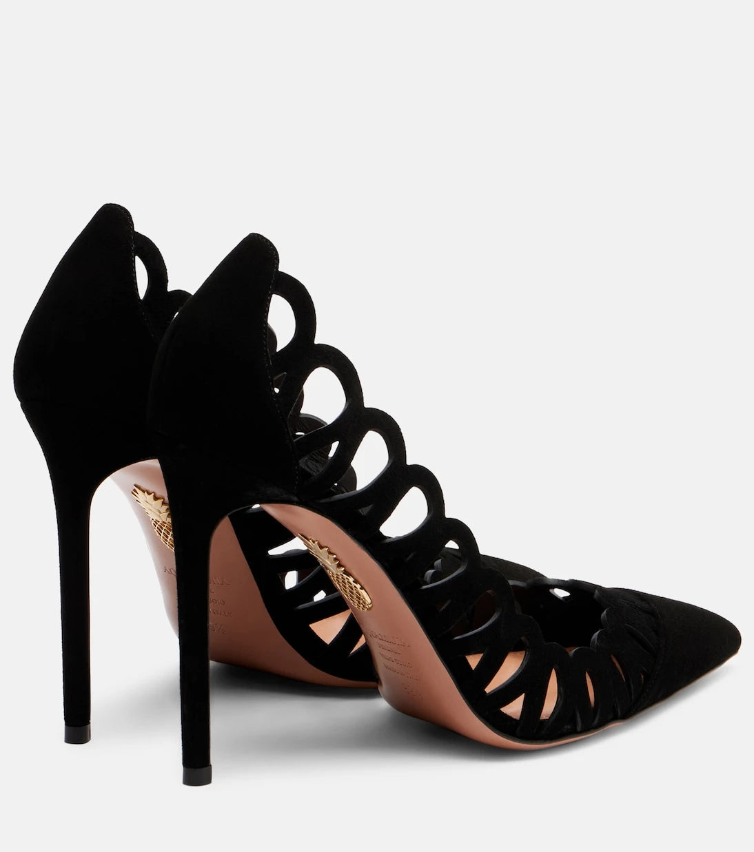 Aquazzura - Peep 105 scalloped leather pumps