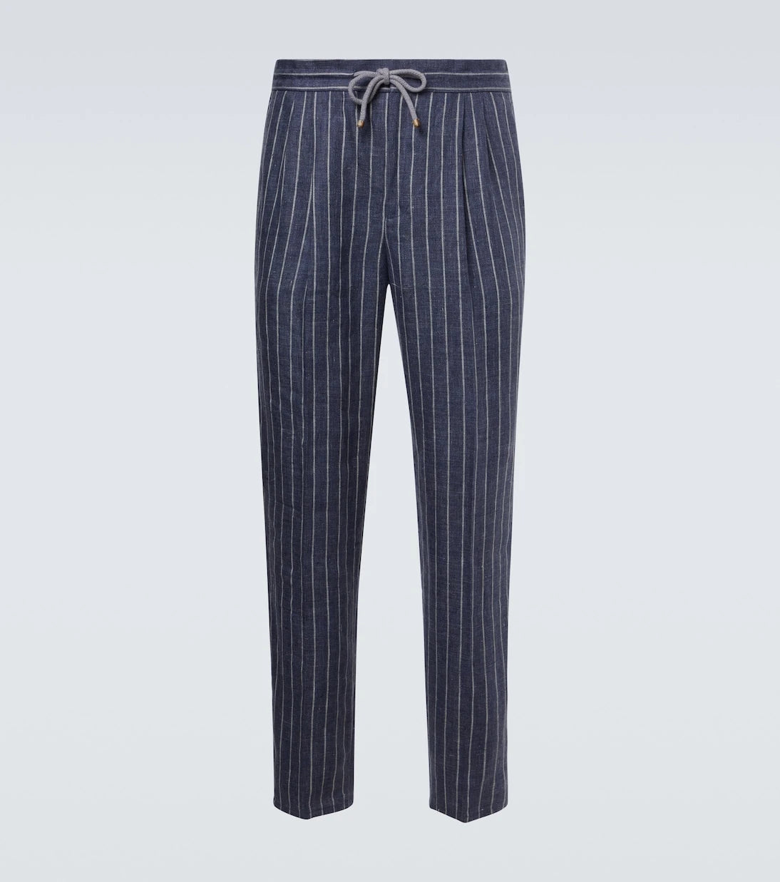 Brunello Cucinelli - Striped linen straight pants