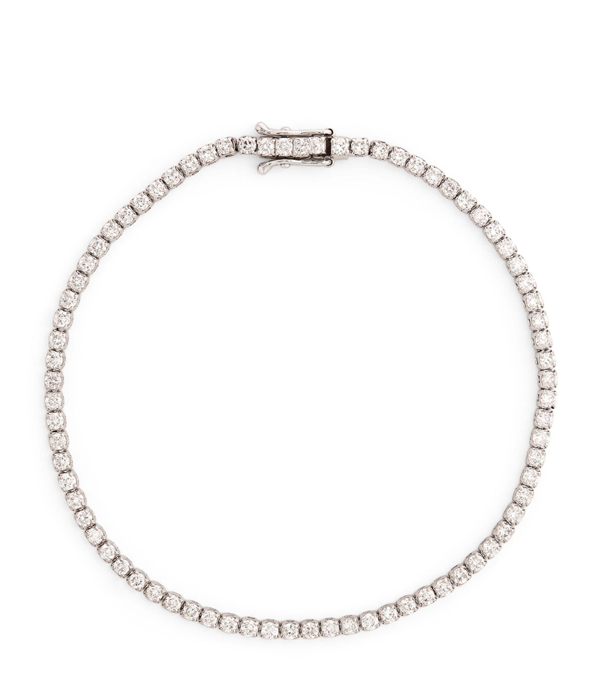 White Gold and Diamond Single Line Thread Bracelet