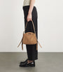 Maje Brown Mini Suede Miss M Shoulder Bag