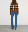 Burberry Brown Wool-Cashmere Check Bomber Jacket