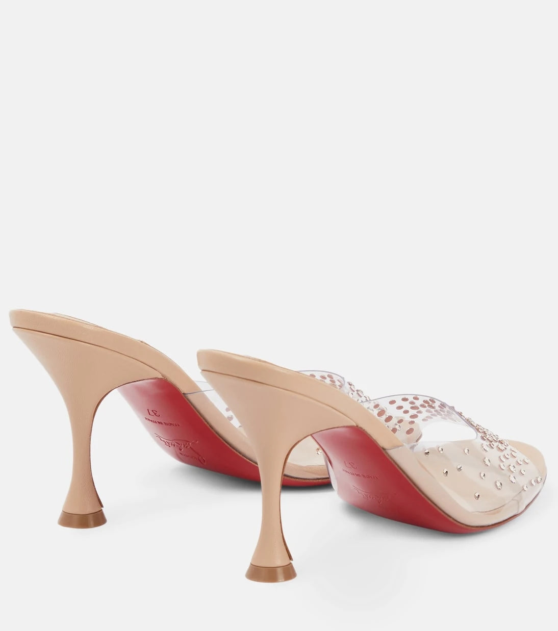 Christian Louboutin - حذاء ميول Nudes Degramule مزين بالترتر