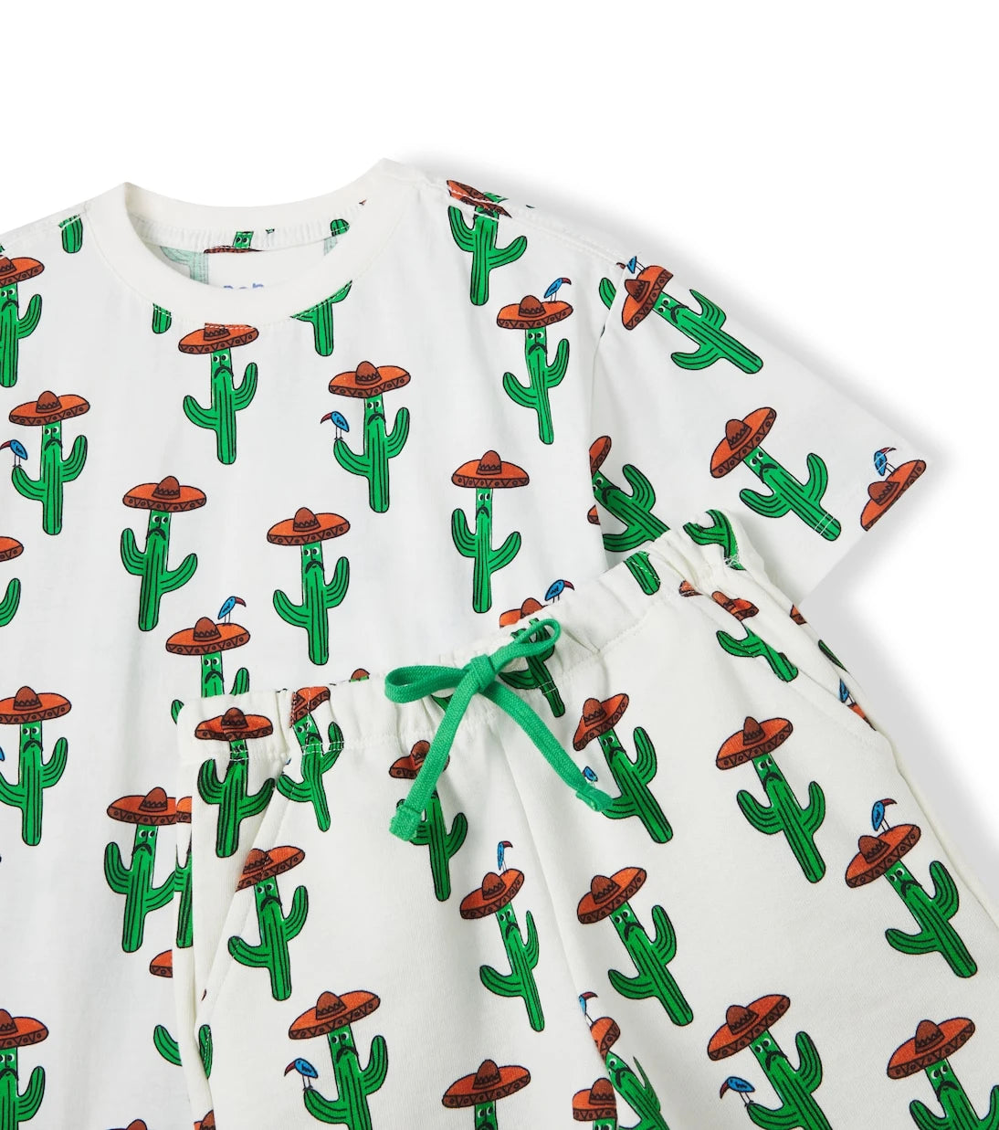 Fábula - طقم تيشيرت وشورت بتصميم señor cactus