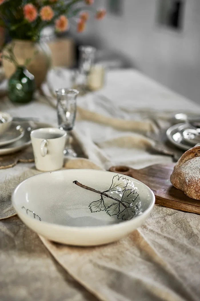 Bloomingville büyük taş çömlek salata kasesi 26 x 7 cm