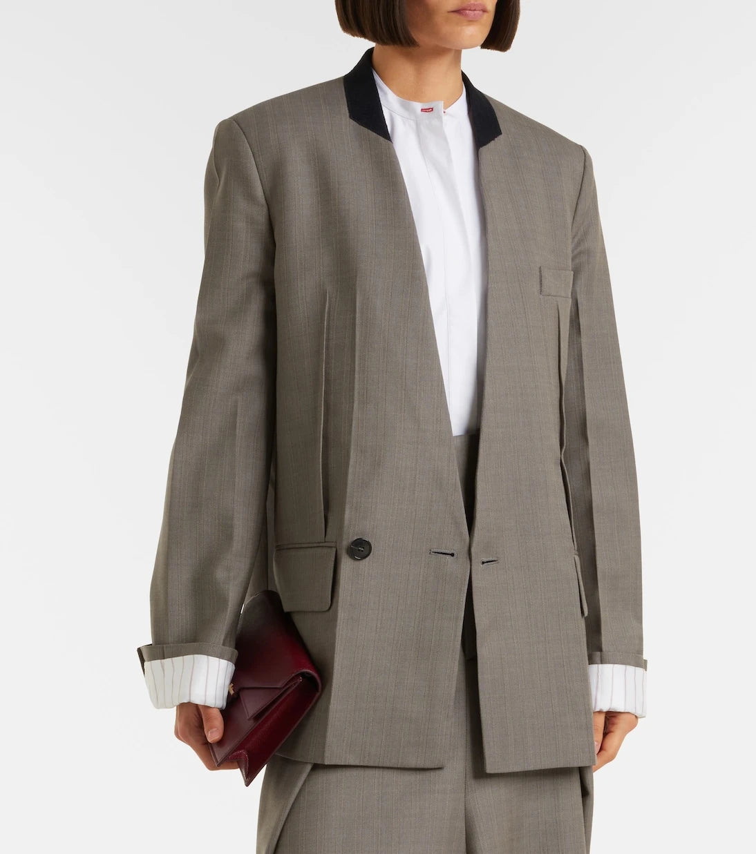 Victoria Beckham - Balıksırtı saf yün blazer