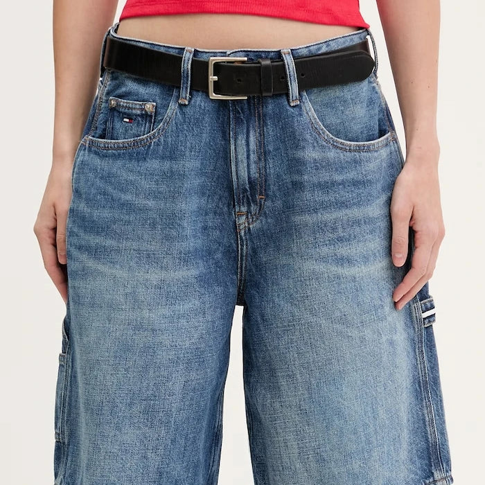 Tommy Jeans къс панталон дамски от деним