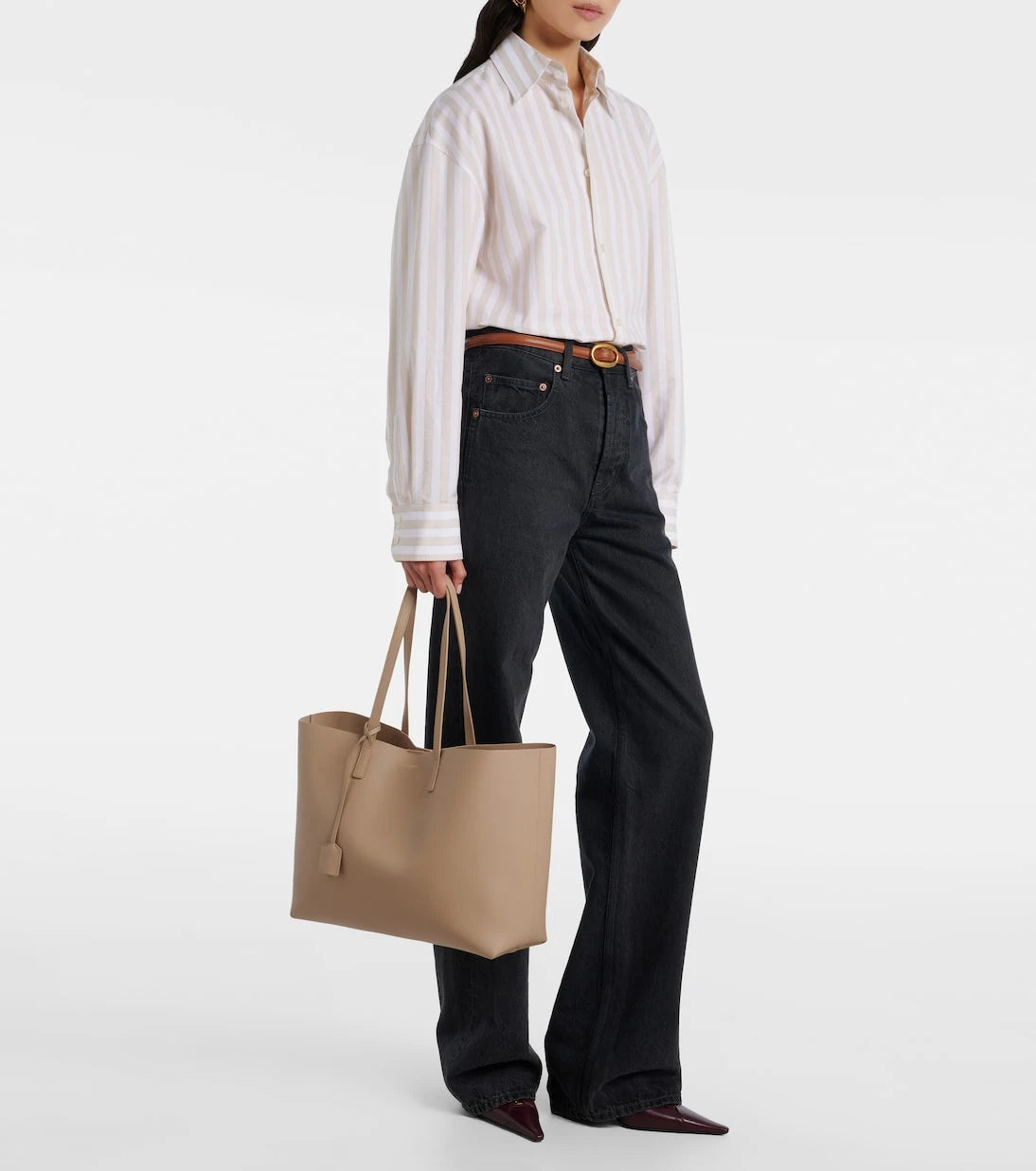 Saint Laurent - Shopping E/W leather tote