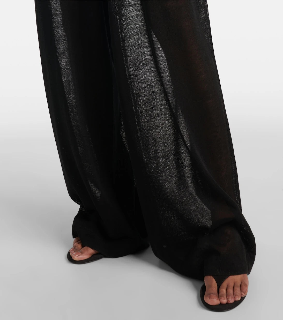 Alaïa - Sheer linen and silk wide-leg pants