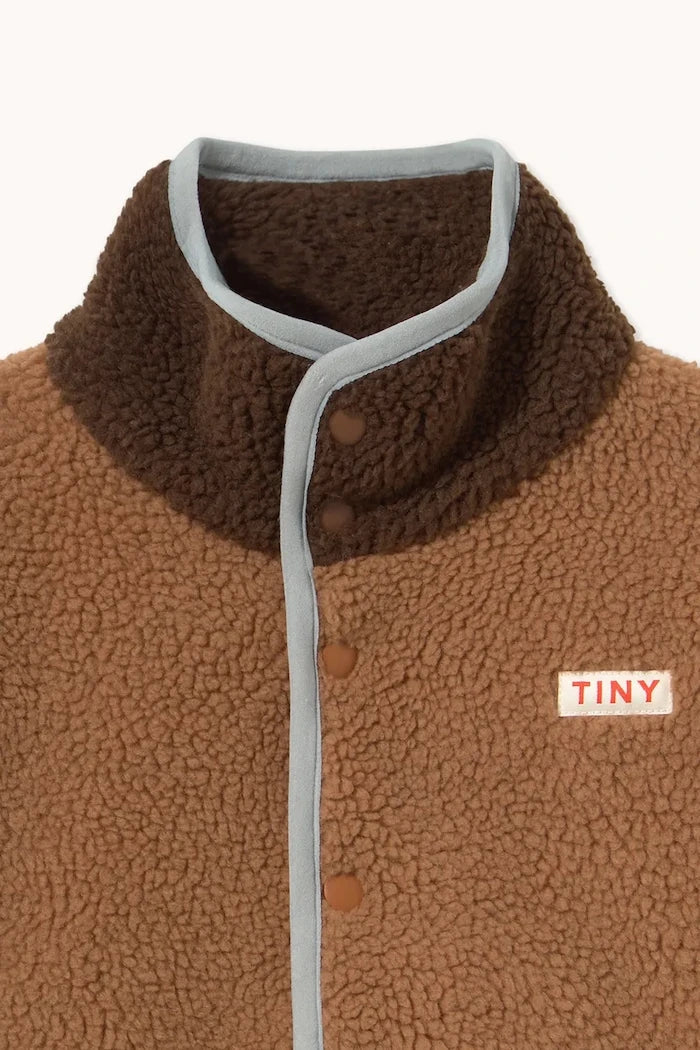 Çocuklar için fermuarlı polar üst COLOR BLOCK SHERPA JACKET