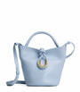 Silver Small Leather Liberta Bucket Bag