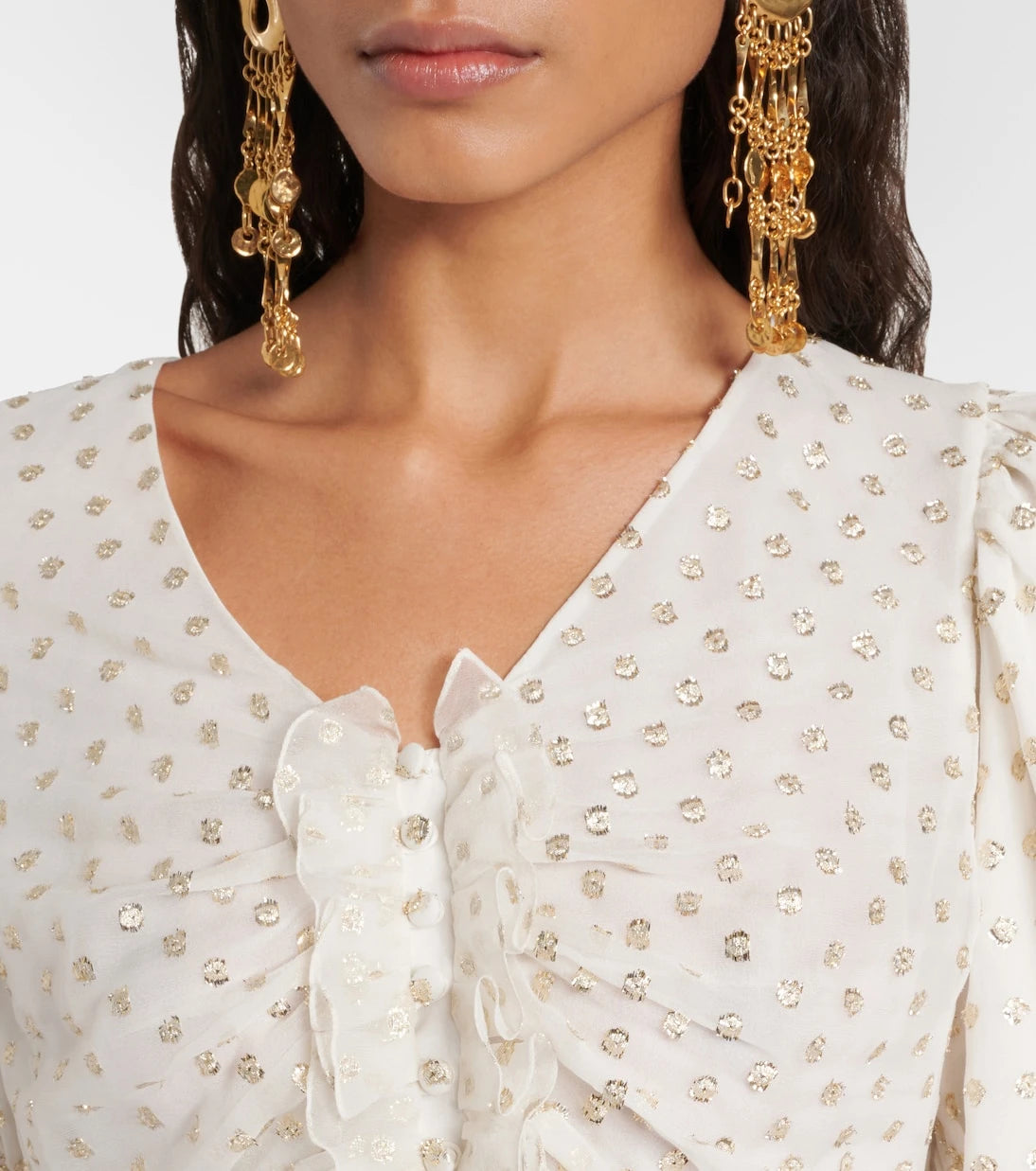 Chloé - Jacquard silk-blend muslin crop top