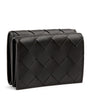 Leather Intrecciato Trifold Wallet