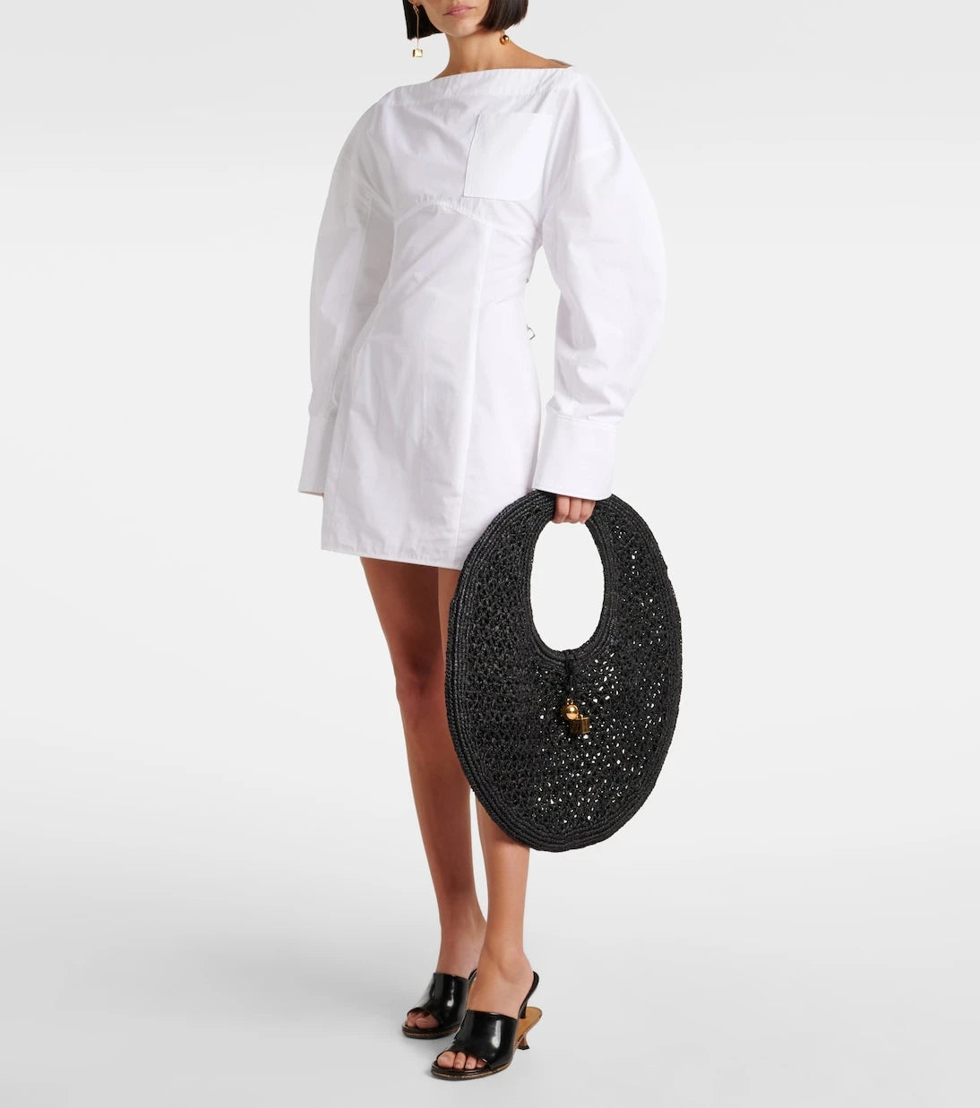 Jacquemus - Le Rond Spiaggia raffia tote bag