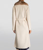 Beige Wool-Cashmere Sable-Trim Coat